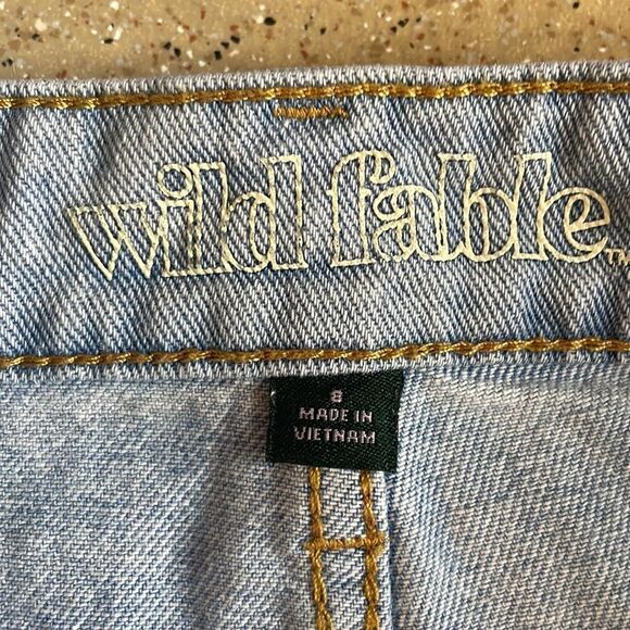 Wild Fable "High Rise Short" light wash denim cutoff jean shorts sz 8 - Picture 8 of 16